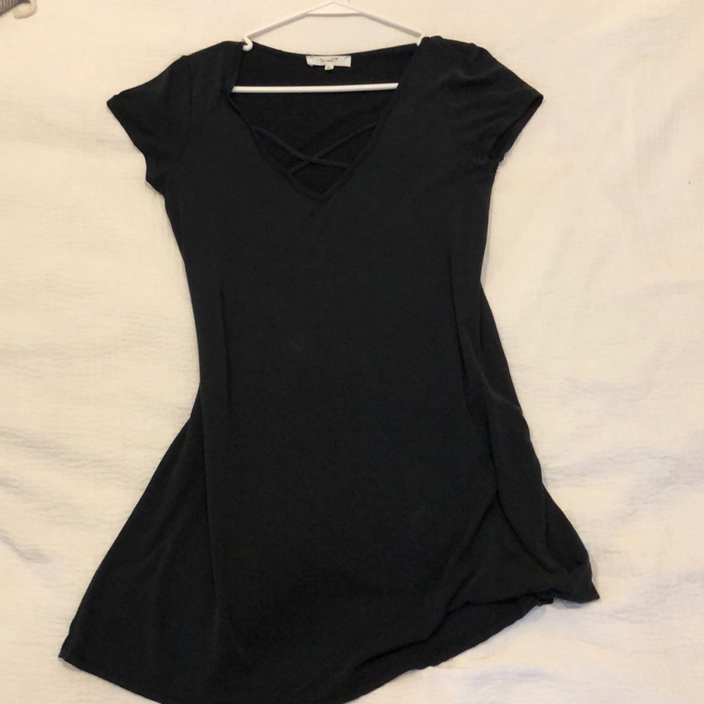 Open chest lace up dress